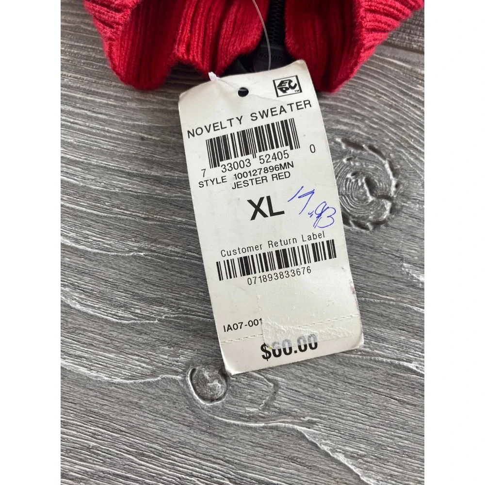 Alfani Red Cotton 1/4 Zip Mock Neck Pullover Sweater Mens X-Large MSRP $60 NWT .